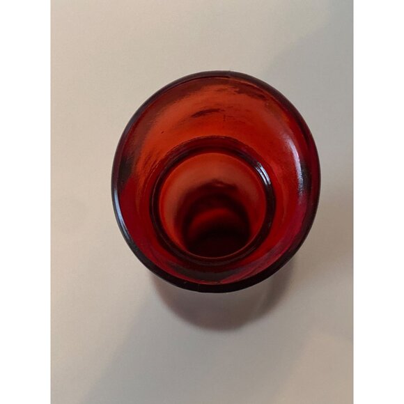 Ruby Red Avon Glass Swirl Unforgettable Cologne Bottle Bud Vase Empty VTG - Picture 7 of 12